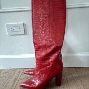 Sam Edelman Red 4" Knee High Boots